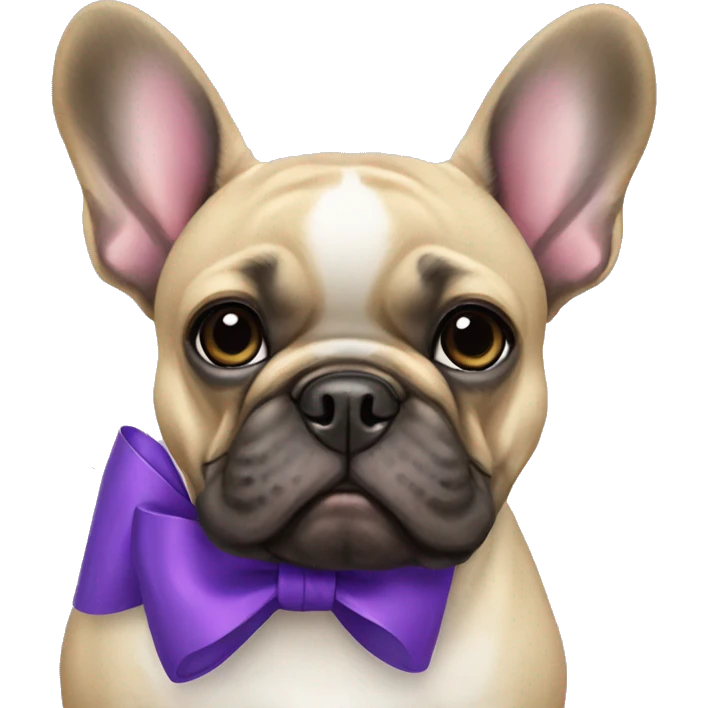 French bulldog with purple bow  emoji