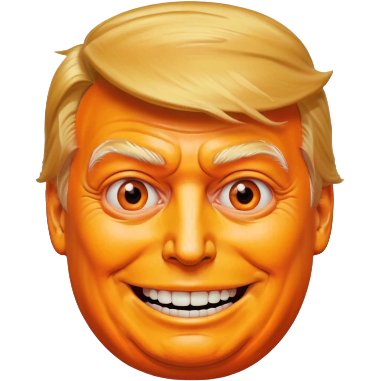 donald trump orange face smiling extremely wide cursed body horror emoji