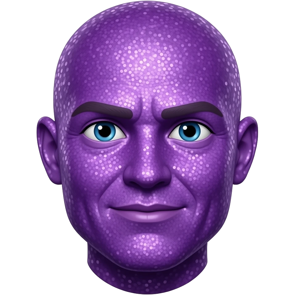 poker face emoji , one purple with glitter emoji