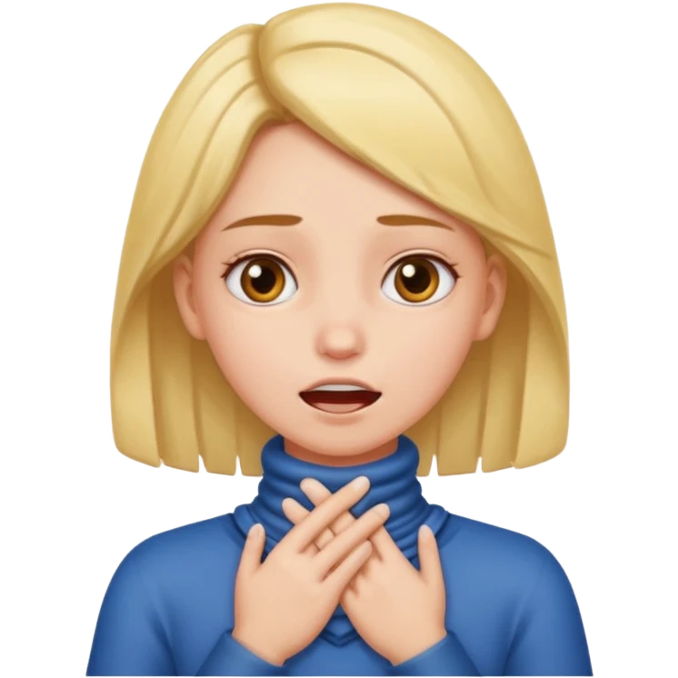 girl with hands around her neck choking emoji
