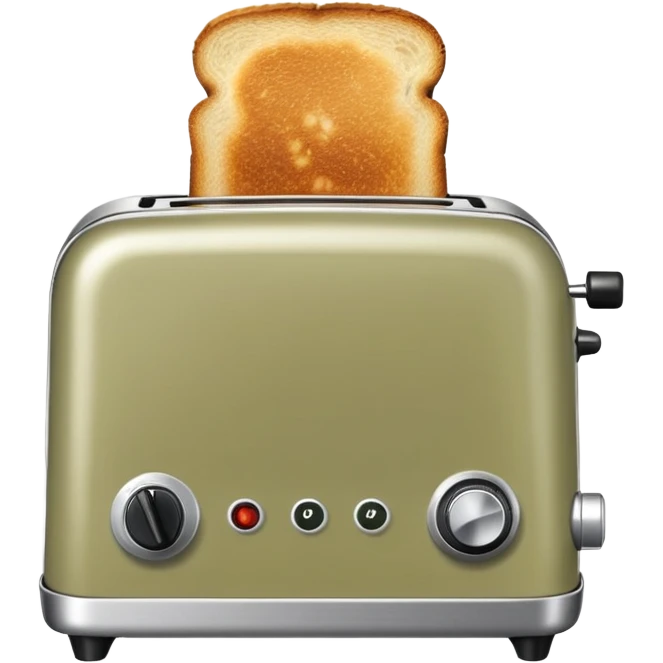 Fried toast in a pale olive toaster emoji