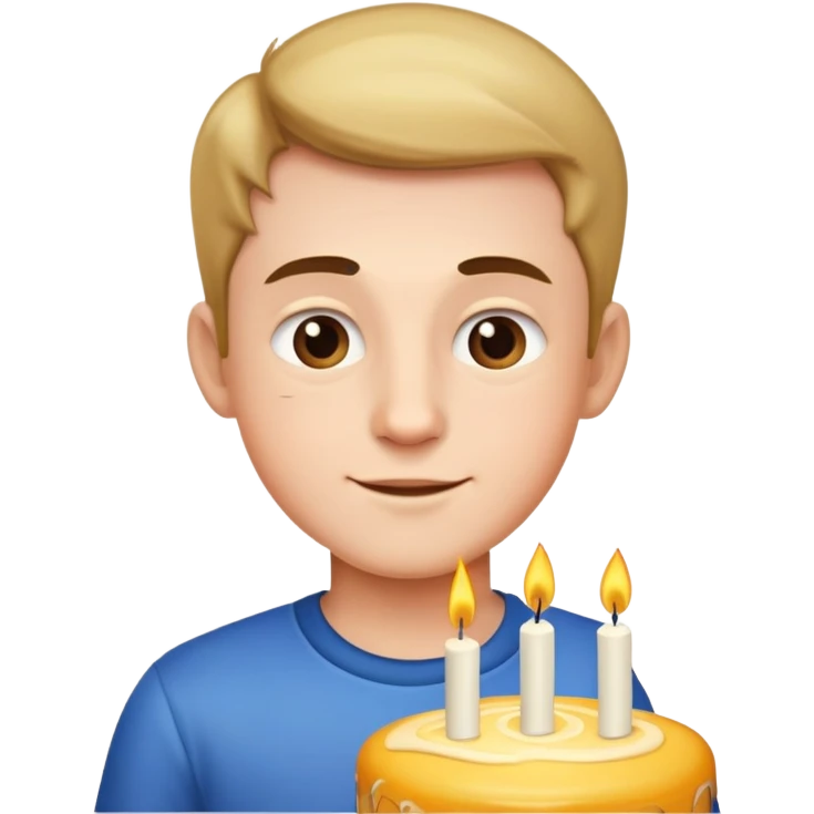 Boy celebrating his 43rd birthday emoji