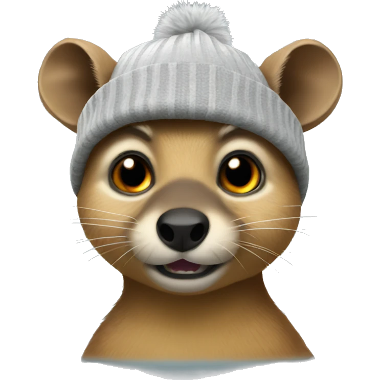 hyrax wearing a beanie emoji