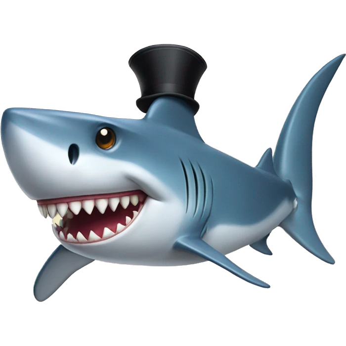 shark with tophat emoji