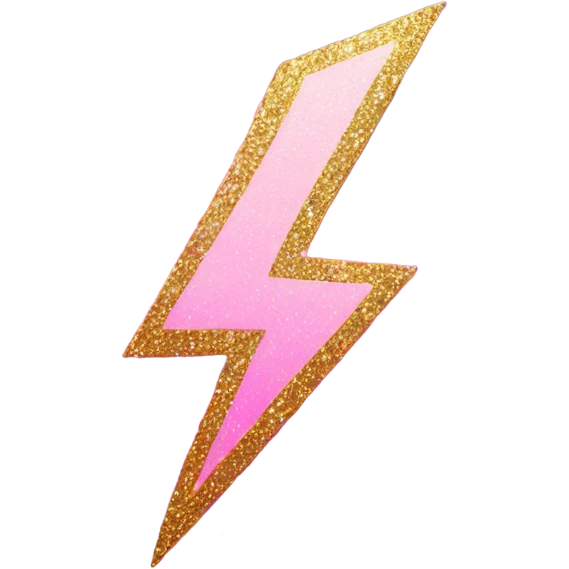 Pink ombre lightning bolt with glitter  emoji