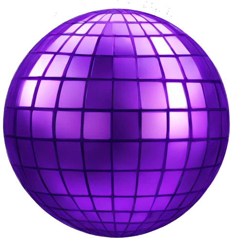 Funky purple disco ball  emoji
