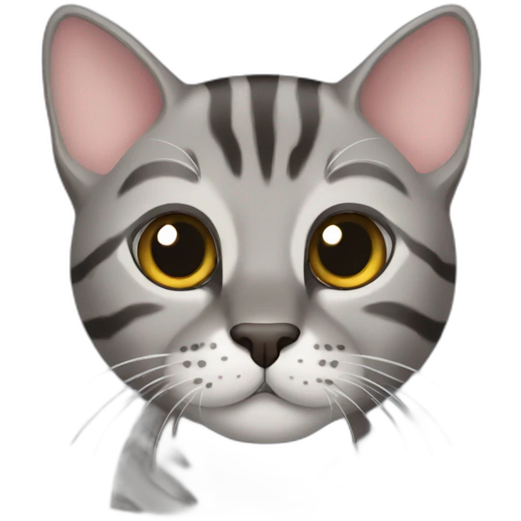 Grey big cute bengal cat emoji