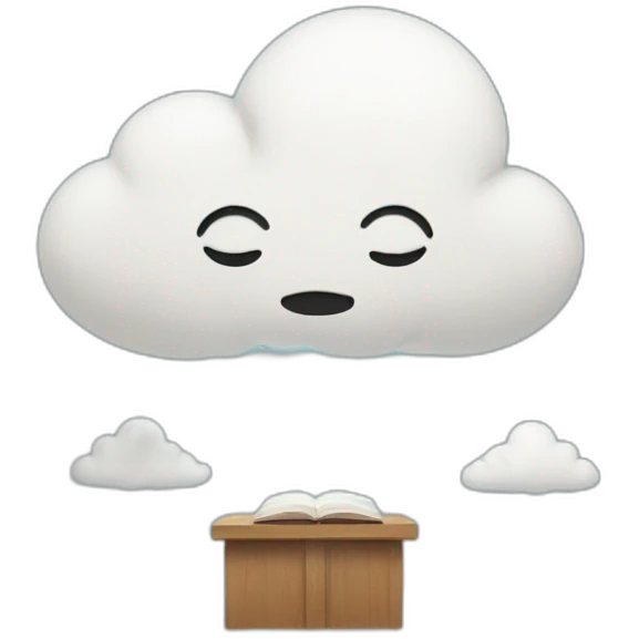 sad Cloud with eyes praying to jesus emoji