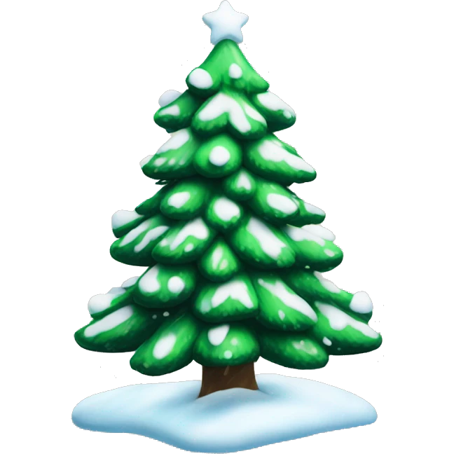 christmas tree with snow emoji