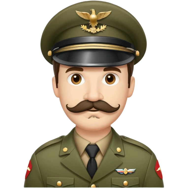 Soldier with a thick handlebar mustache wearing a military helmet emoji