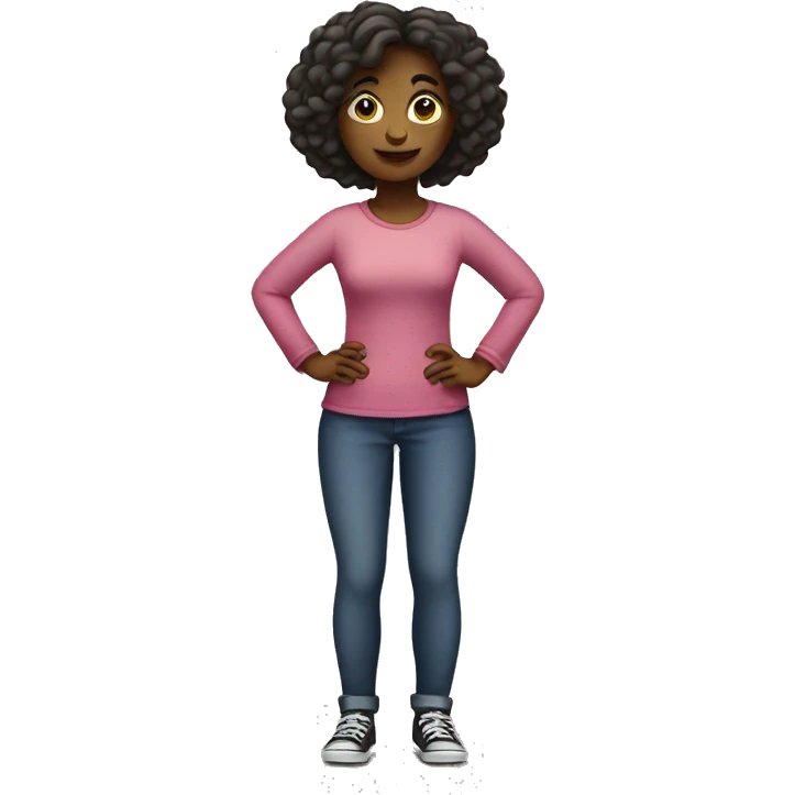 a girl standing with her hands on her hips emoji
