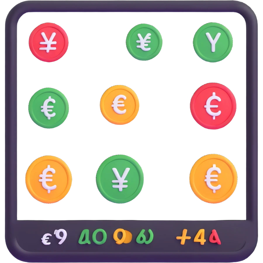price analysis dashboard with euro dollar pound yen currency symbols emoji