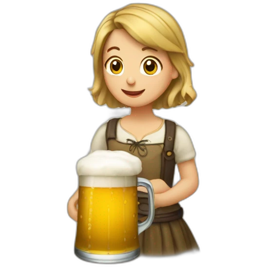 Fille buvant de la bière  emoji