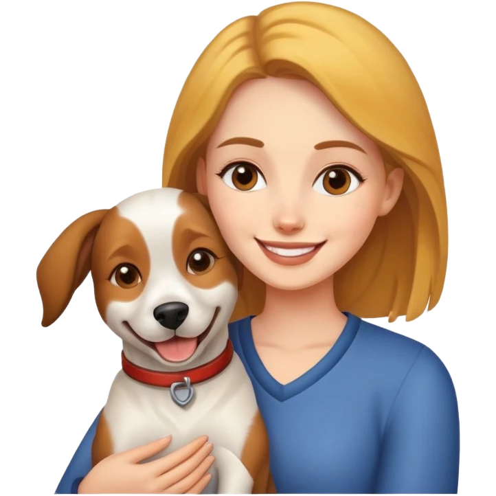 Lady with a dog emoji