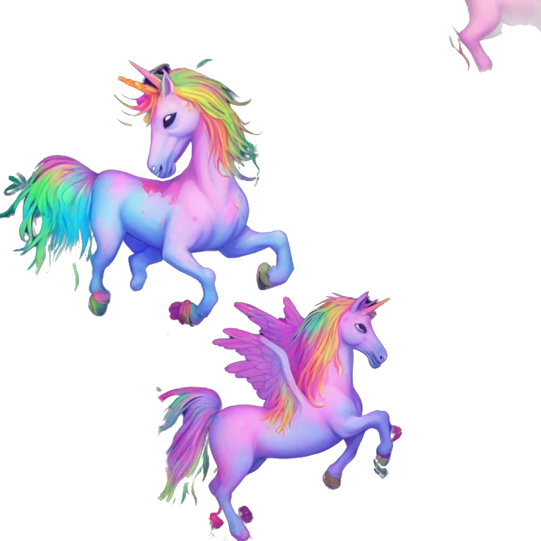 Zombie Pegasus unicorn psychedelic flowers floral groovy art neon rave raving emoji