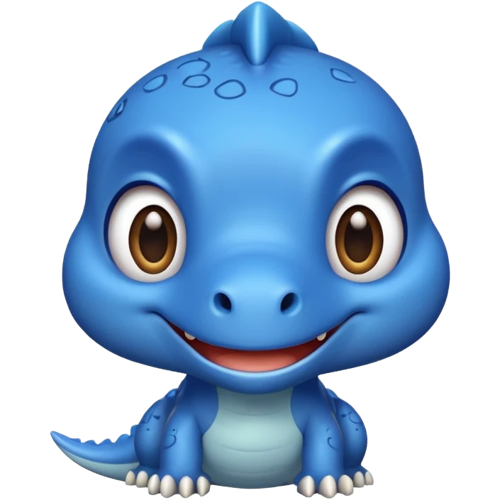 cute blue dinosaur with big eyes emoji