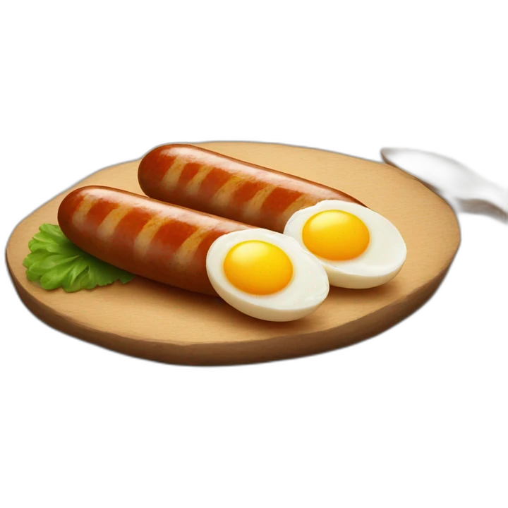 saussage and two eggs emoji