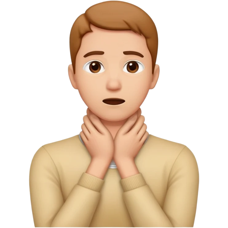 hands over neck chocking yourself  emoji