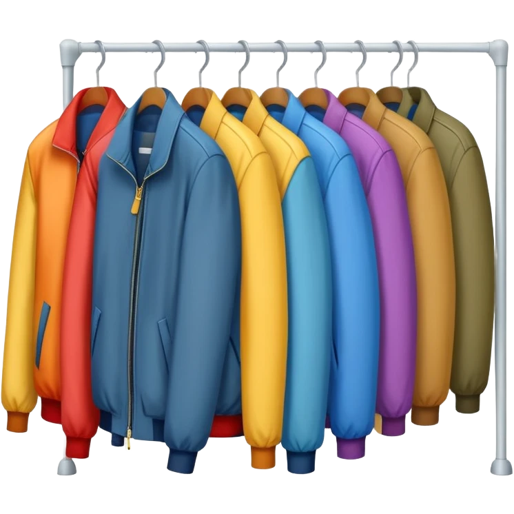 several jackets on a clothing rack emoji