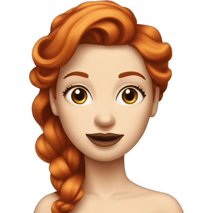 Red headed woman in long beautiful evening gown emoji