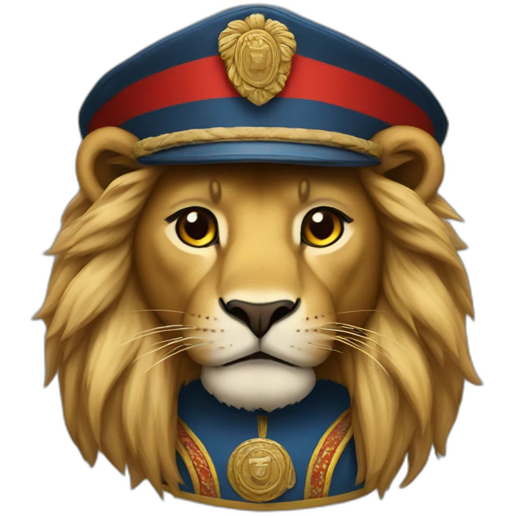 A lion wearing a Yemeni uniform emoji
