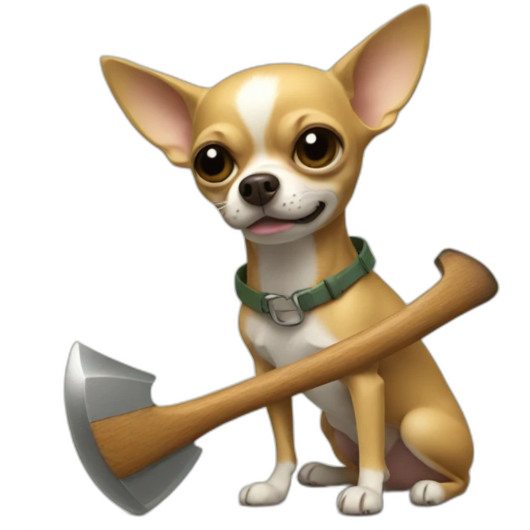 chihuahua with an axe emoji