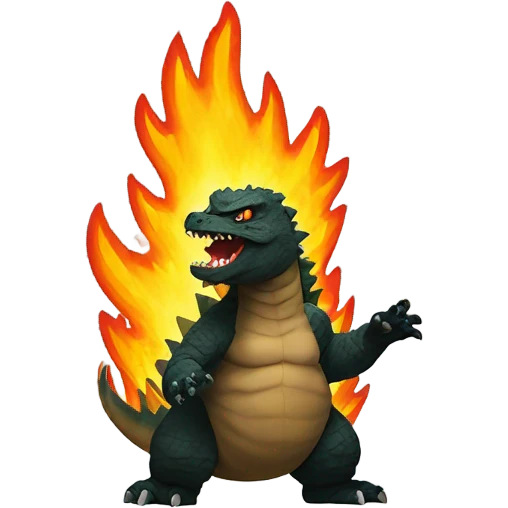 Godzilla breathing fire emoji