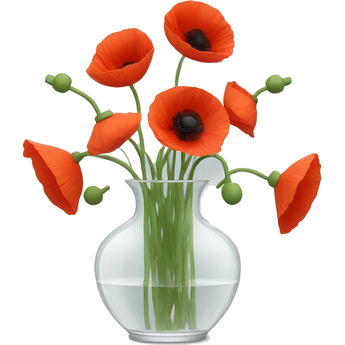 Poppies in a clear vase emoji