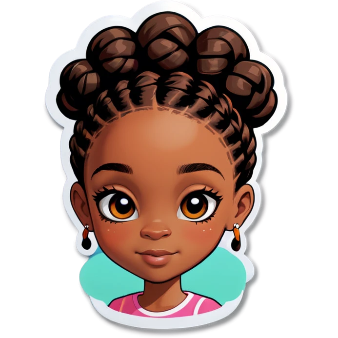 black girl with braids emoji