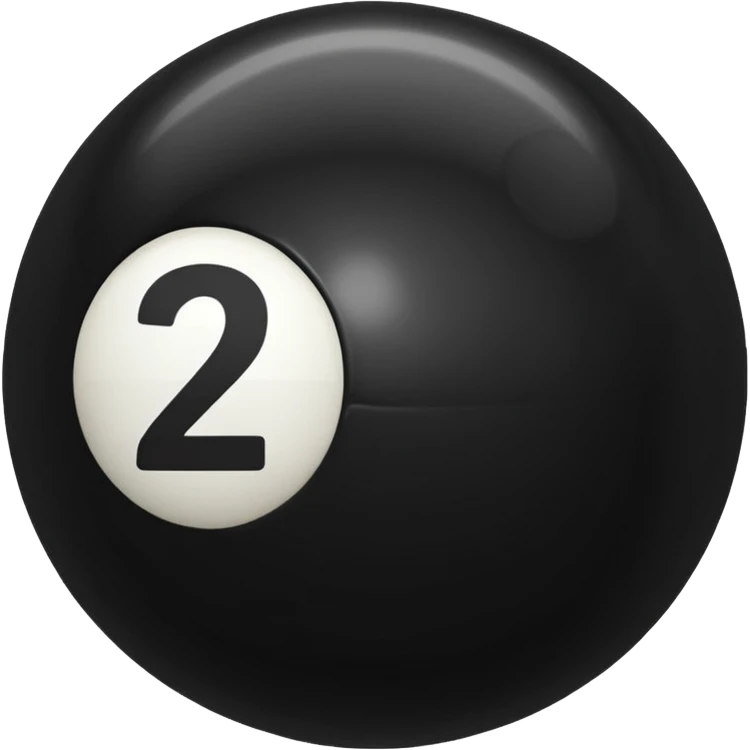 Make a black pool ball with one number 2 emoji