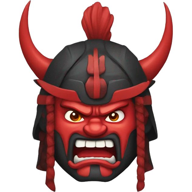 Red oni Samurai mean emoji