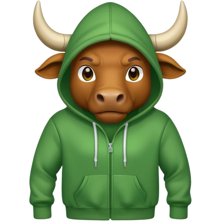 Green bull with hoodie emoji