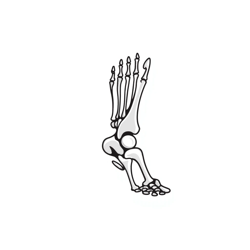 skeletal foot anatomy, foot bones structure, anatomical drawing of foot bones emoji