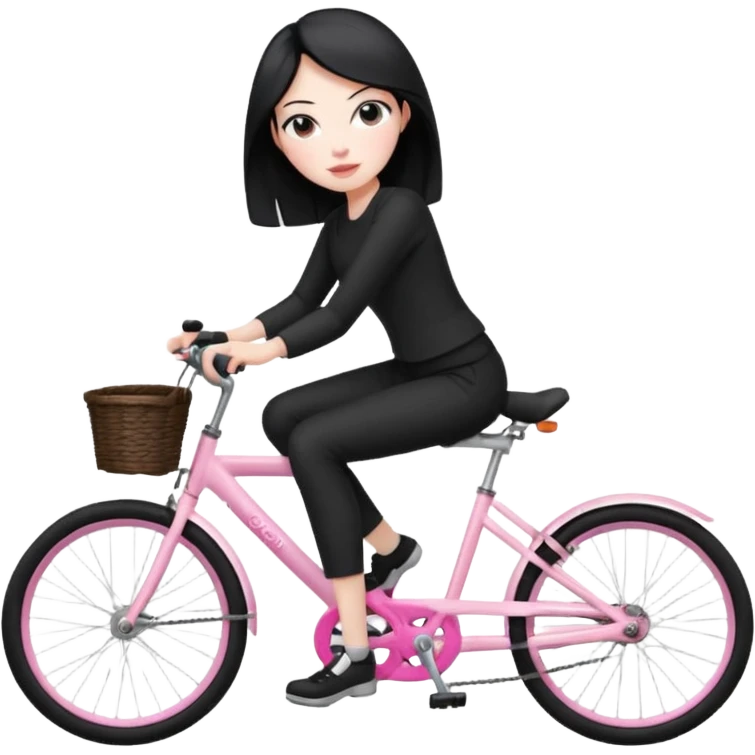 Bicycles Ergonomic bicycle of gym: seated white woman with hair black clothes pink emoji
