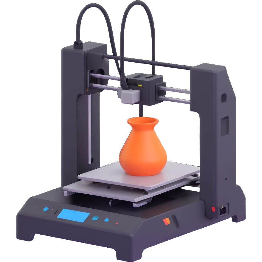 3d printer, microsoft fluent style, simple, no text emoji