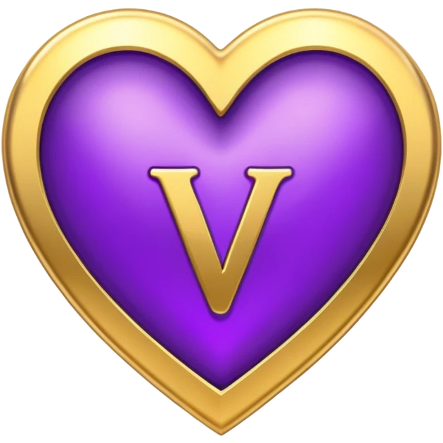 The gold Letter “V” inside a Purple Heart emoji
