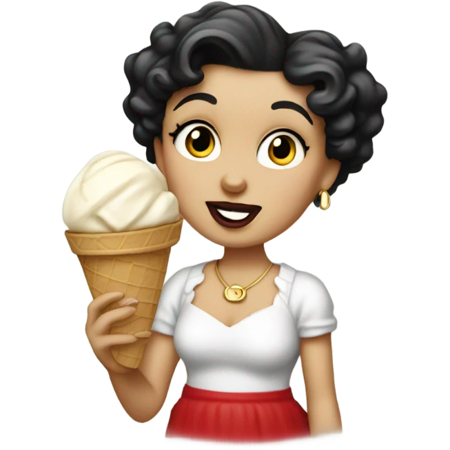 Betty boop holding ice cream emoji