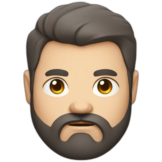 angry brunette bearded overweight man emoji