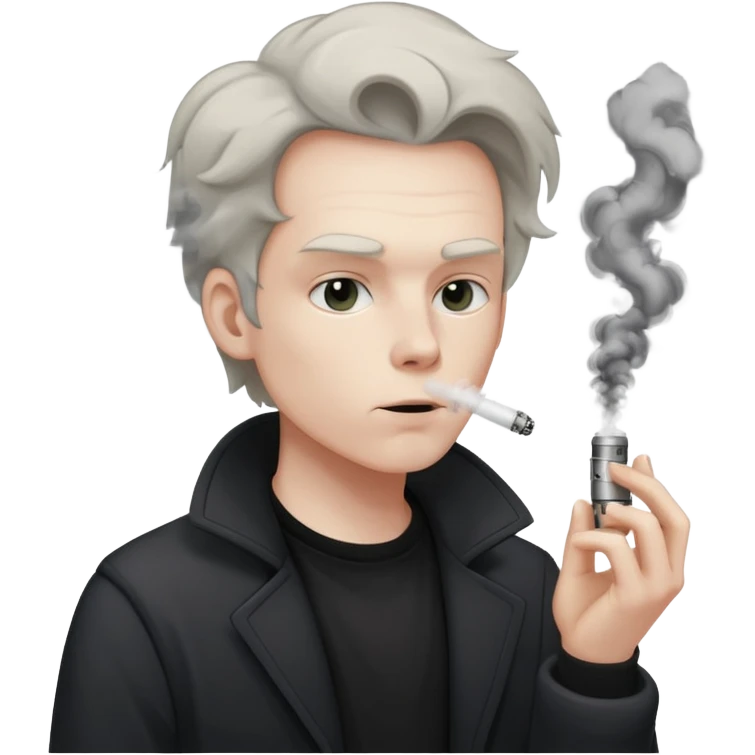 dark dull person vaping emoji