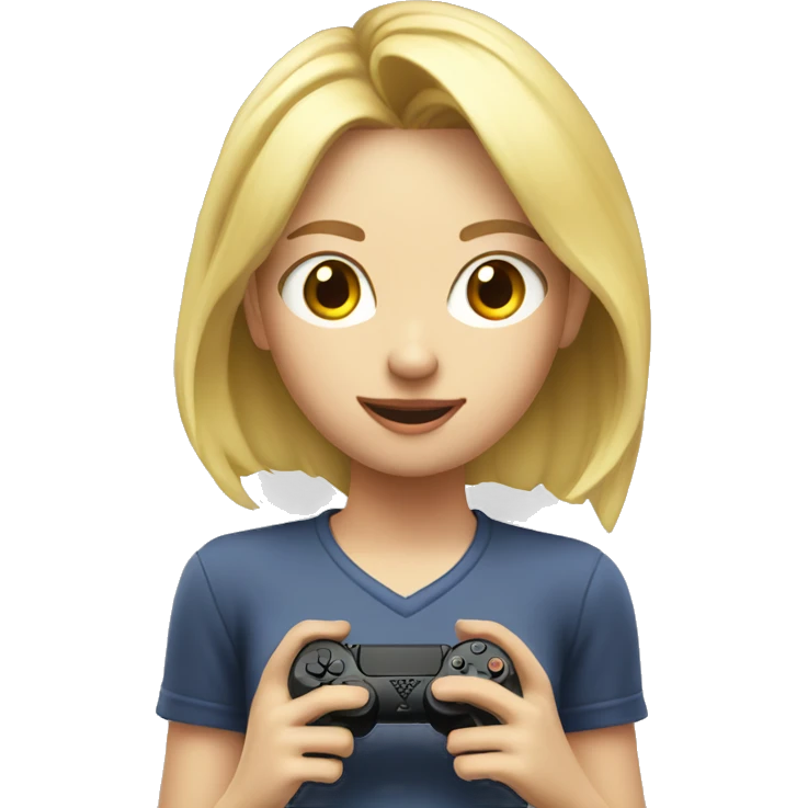 Blonde girl gaming on playstation emoji