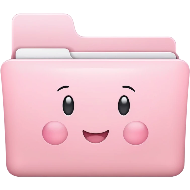 Mac folder icon in very light pastel baby pink color, soft pale pink emoji