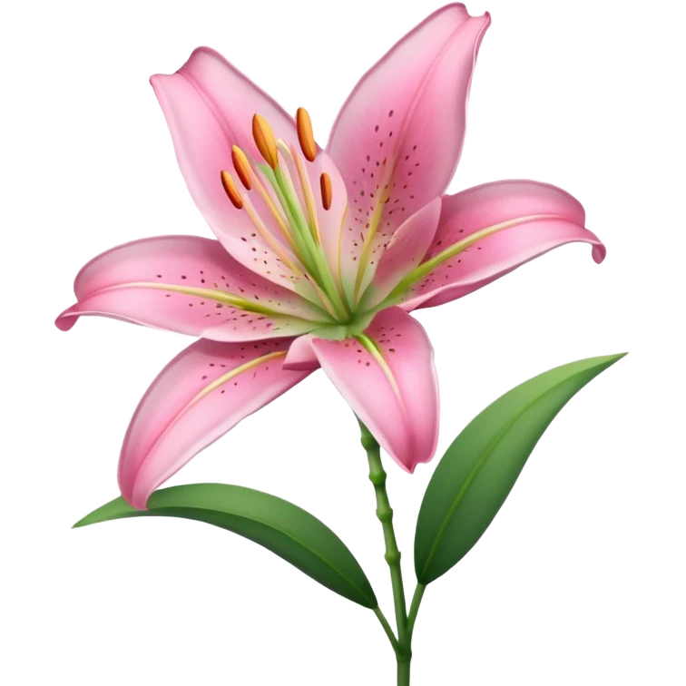 Pink lilly with long stem emoji