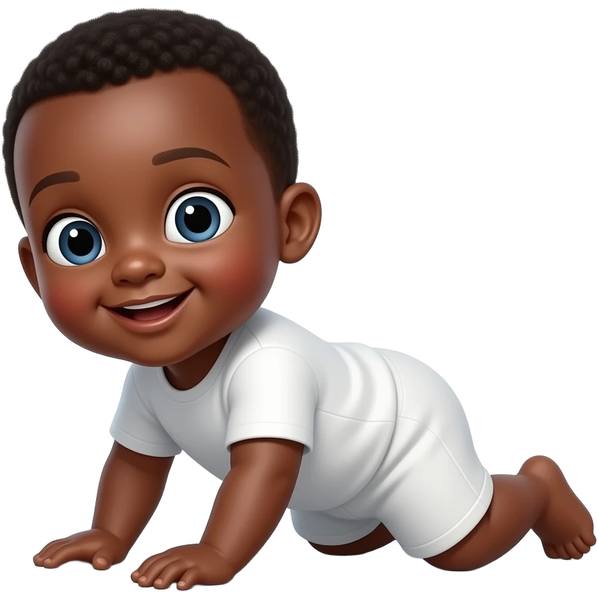 Black baby boy playing on the floor emoji
