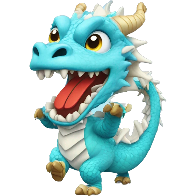 Dragon dancing on ice emoji