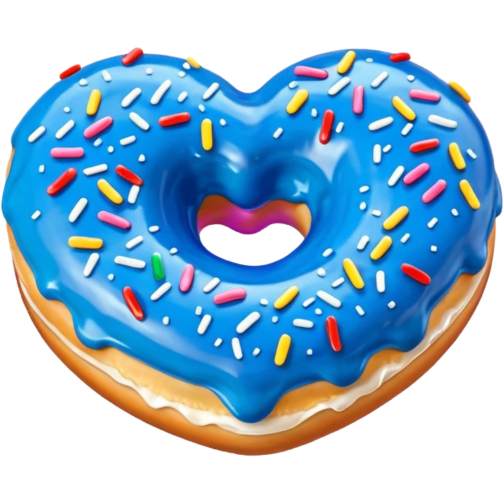 blue heart with a donut emoji