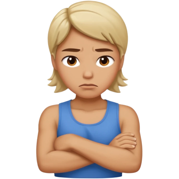 Pouting emoji arms crossed emoji