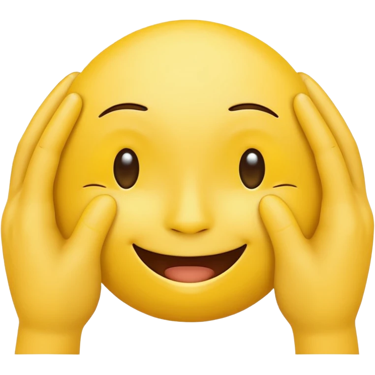 yellow emoticon with hands covering the eyes shieled from slight emoji