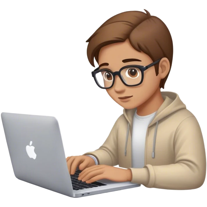 developer typing on macbook brown emoji