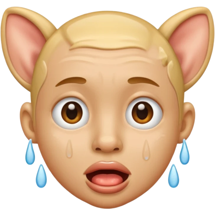 Wet mouth with two ears on the face emoji