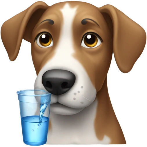 Dog drinking water emoji